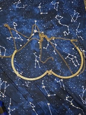 Gold Tone Decorative Body Chain Harness